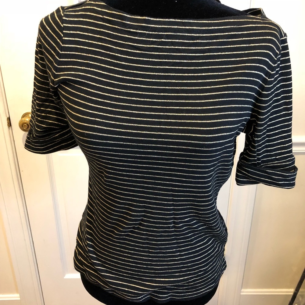 Black and gold  striped Ralph Lauren top